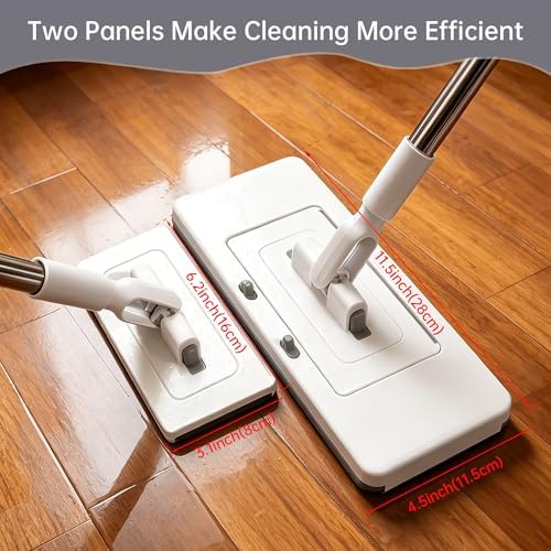 2‑in‑1 Snap Grip Mini Mop with 5 Reusable Cloths, Zero Touch No Wash Lazy Mop - Image 5