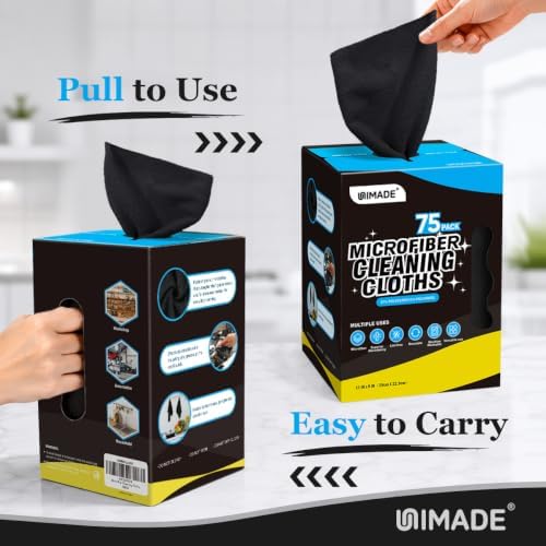 UNIMADE Microfiber Cleaning Cloth, 75 Sheets Microfiber Towels - Image 6