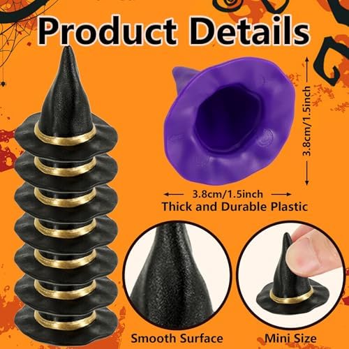 30 Pcs Mini Witch Hats with Mini Brooms - Image 5