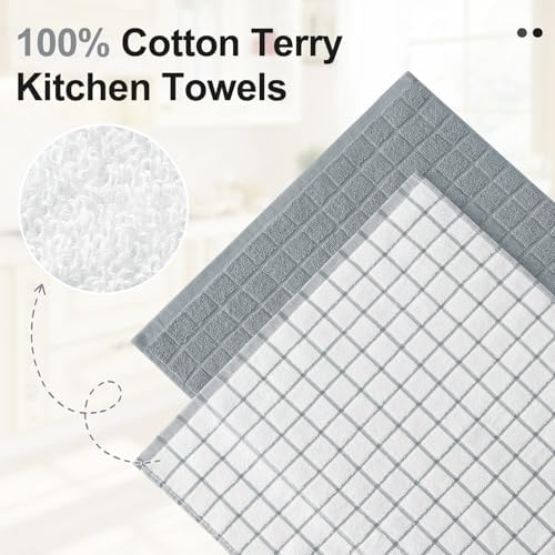 Homaxy Large Premium Cotton Kitchen Towels 16"x 28", 8 Pack - Image 2