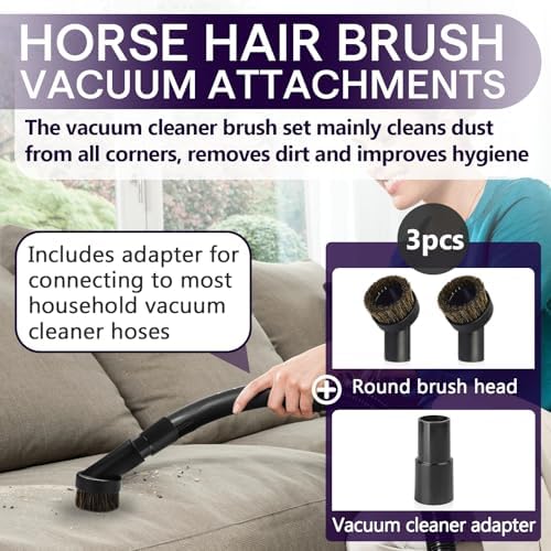 3PCS Horse Hair Brush Vacuum Attachment Set - Image 2