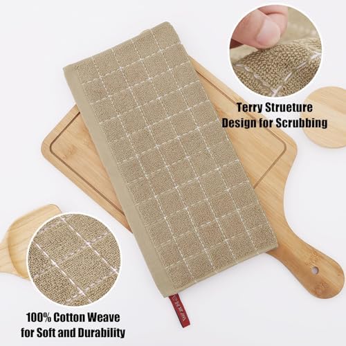 Homaxy 100% Cotton Terry Kitchen Dish Cloths, 6 Pack - Image 2