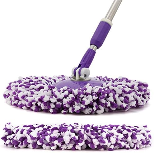 3 Pack Spin Mop Replacement Head, Round Shape Standard Size Microfiber Mop Head - Image 2