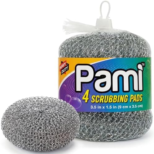PAMI Heavy Duty Stainless Steel Sponge Scrubbers, Non-Scratch by PAMI
