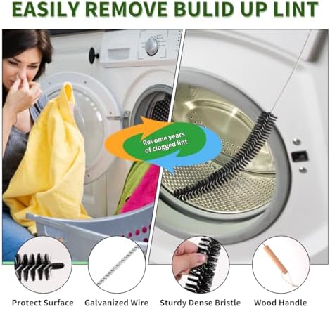 Dryer Vent Cleaner Kit, Refrigerator Coil Brush & Crevice Cleaning Brush - Image 3