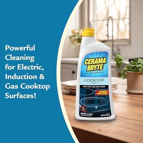 Cerama Bryte Glass Cooktop Cleaner Bundle, 18 oz Bottle & 10 Pads - Image 3