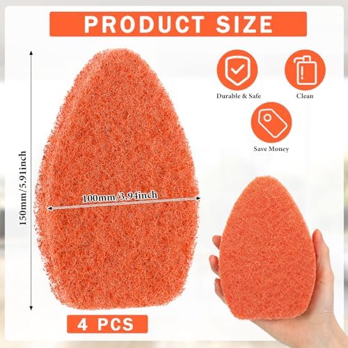 Baderke 4 Pcs Tub Tile Scrubber Cleaning Brush Pad - Image 2