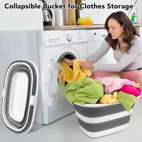 2 Pack Collapsible Mop Bucket, 16L Plastic Bucket - Image 5