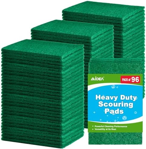 AIDEA Heavy Duty Scouring Pads, Dish Scrubber Pads 96 Pack, 5.5in*3.5in by AIDEAHOME