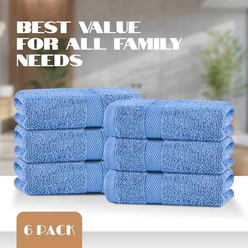 White Classic Light Blue Hand Towels - Image 4