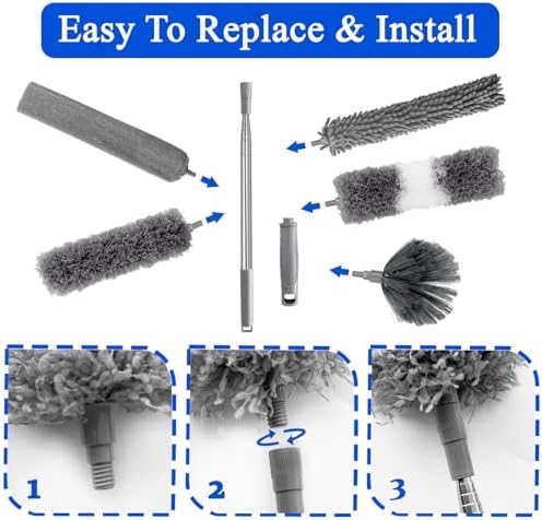 Dusters for Cleaning, Bendable Extendable Long Feather Duster for Cleaning Fan - Image 4
