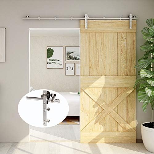 TSMST 9.6FT Sliding Barn Door Hardware Kit, Stainless Steel Heavy Duty Sturdy by TSMST