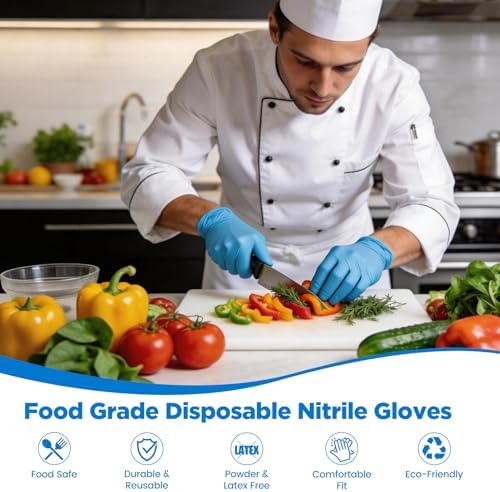 5 Mil Disposable Nitrile Gloves Large - Image 3