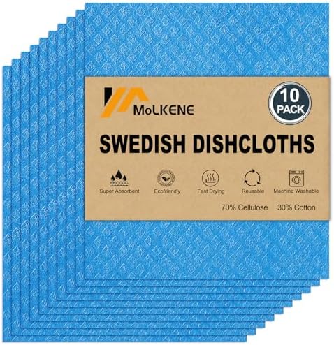 MoLKENE Swedish Dishcloths for Kitchen, 10 Pack Reusable Paper Towels by MoLKENE