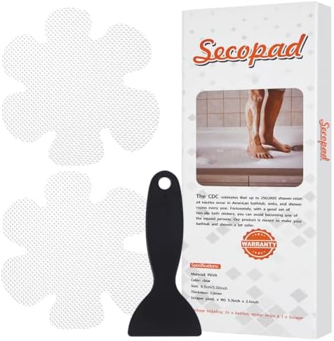 Secopad 24PCS Snowflake Non Slip Bathtub Stickers by Secopad