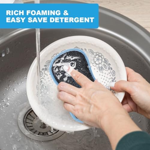 HOMEXCEL Dish Sponge 6 Pack, Microfiber Kitchen Sponges - Image 4