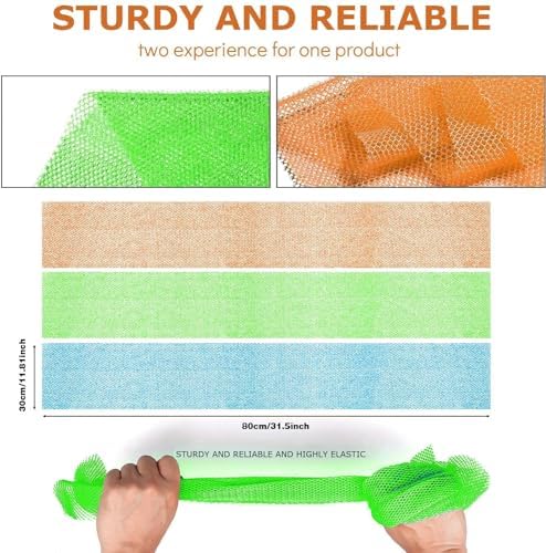 UJFQBH 3 Pieces African Bath Sponge African Net Long Net Bath Sponge - Image 3