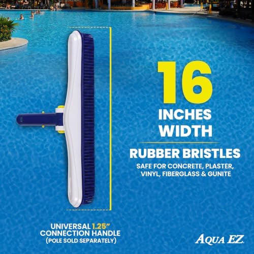 Aqua EZ 16in Rubber Bristled Pool Wall Brush - Image 2