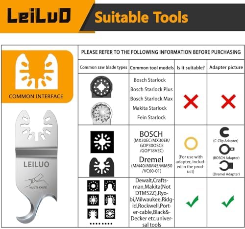 LEILUO 6Pcs Oscillating Tool Hook Blade - Image 2