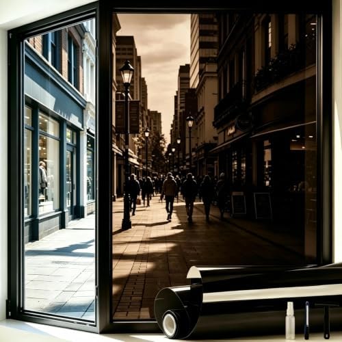 One-Way Privacy Window Film Low Light Transmission, 35.4"x 78.7" by ZLISH