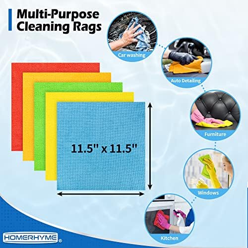 Microfiber Cleaning Cloth, 100 Pack Cleaning Rags Microfiber Towel Bulk - Image 6