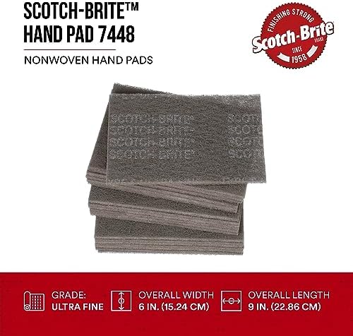 Scotch-Brite Ultra Fine Grade 7448 Hand Pad, 6 in x 9 in Hand Pads, Nonwoven - Image 2