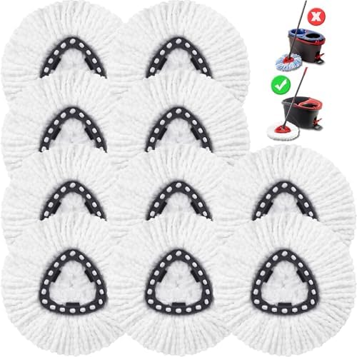 10 Pack Spin Mop Replacement Head Mop Refill Compatible by HigfraOfficial