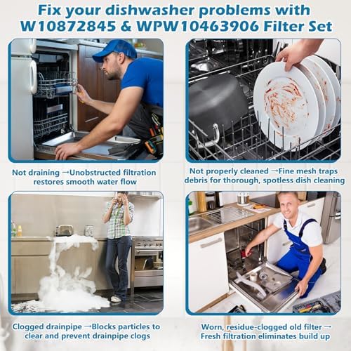 BigHead W10872845 Dishwasher Pump Filter Cup & WPW10463906 Screen Filter - Image 5