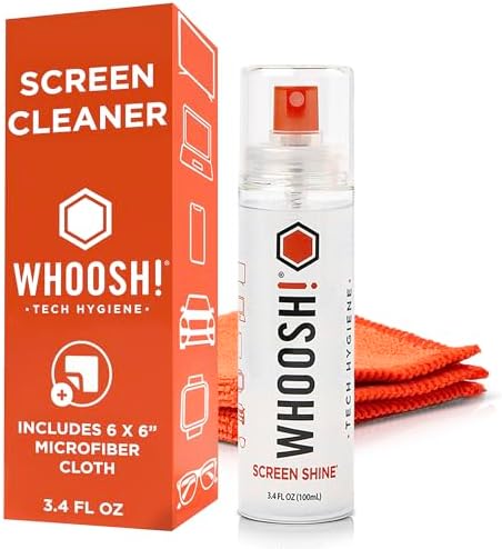 WHOOSH! Screen Shine Go XL – Screen Cleaner Spray & Wipe Kit, 3.4 fl oz by WHOOSH