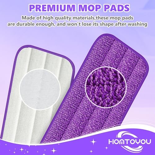 HOMTOYOU Reusable Mop Pads for Swiffer PowerMop: 6 Pack Microfiber Refills - Image 5
