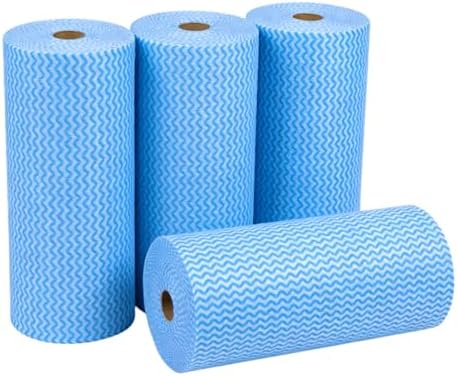 Disposable Cleaning Cloths Blue Kitchen Handy Wipes on Rolls by SUZZYVINE
