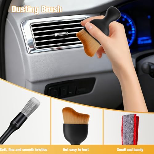4PCS Car Detailing Brush Kit, Including 1 Ultra Soft No Scratch & 3 Vent - Image 5