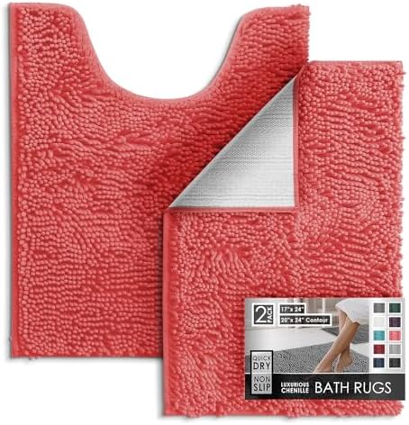 Hearth & Harbor Bathroom Rugs, Chenille Bath Mat by HearthHarbor
