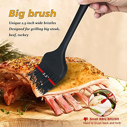 Walfos 3 Size Basting Brush, 600°F High Heat Resistant Silicone Pastry Brushes - Image 4