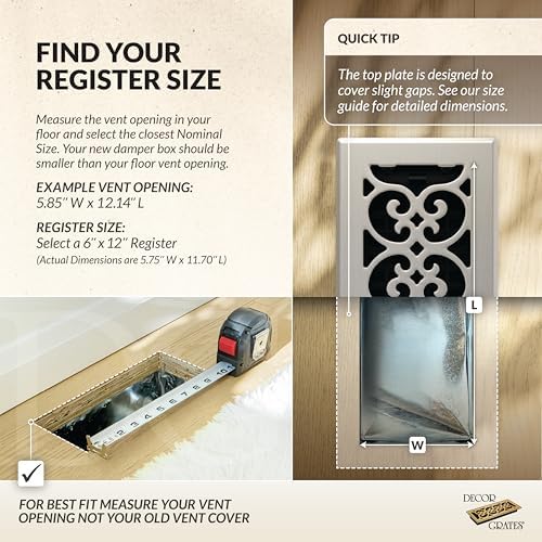 Decor Grates SPH612-NKL Floor Register, Nickel Finish - Image 3
