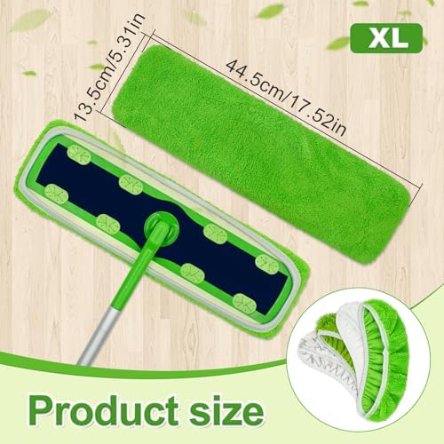 8 Pack Microfiber Mop Pads for Swiffer XL Mops Reusable Wet and Dry Mopping - Image 2