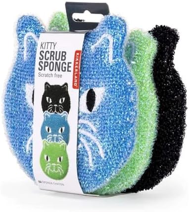 Kikkerland Reusable Cat Scrub Sponge – Cleaning Supplies - Image 4