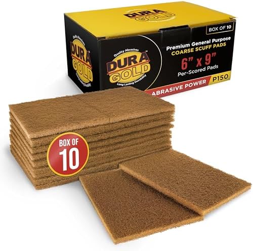 Dura-Gold 6" x 9" Gold Coarse Scuff Pads, Box of 10 by Dura-Gold