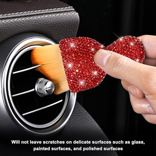 Bling Car Detailing Brush, Crystal Rhinestone Auto Interior Soft Bristles Dust - Image 4