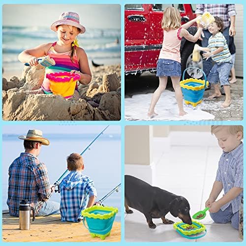 3L Jumbo Foldable Buckets, Castle Sand Beach Toy Silicon Pails - Image 6