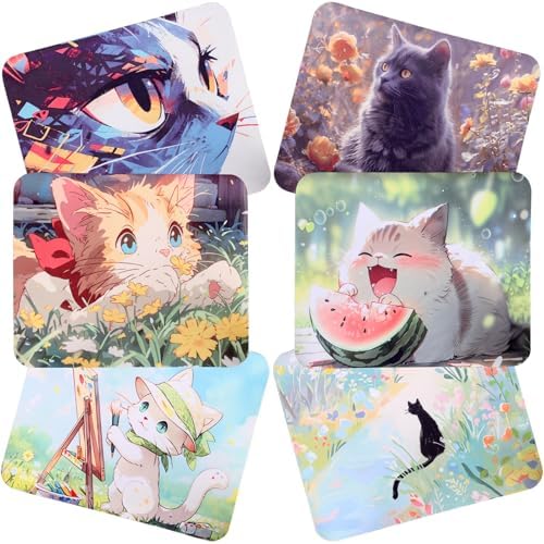6Pcs Cute Kittys devise Premium Microfiber Cleaning Cloths, by ADBGV