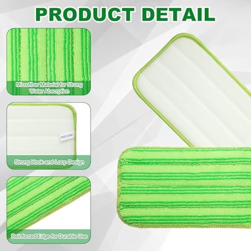uxcell 2Pcs Microfiber Mop Pads, 15x4.7 Reusable Replacement Flat Mop Pads - Image 3