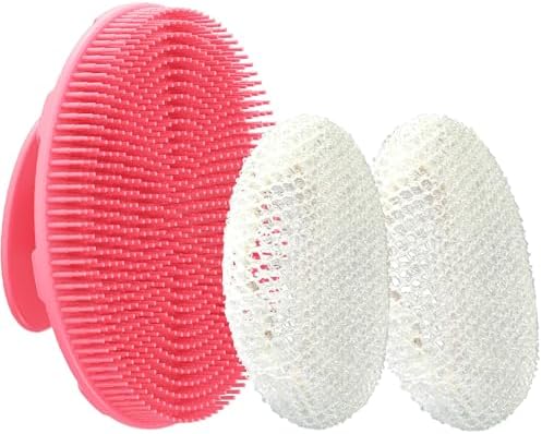 Pink Food-Grade Silicone Body Scrubber by INNERNEED