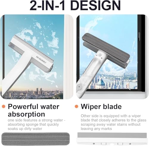 4 in 1 Window Squeegee with Wastewater Tray, Window Cleaner Tool with Spray - Image 3