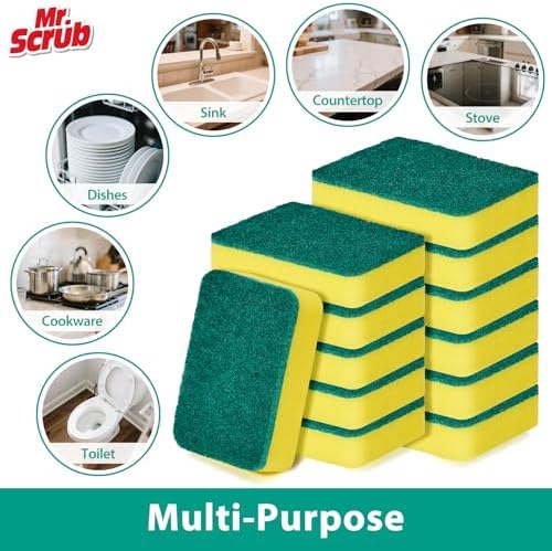 Mr. Scrub Sponges Kitchen Scrub Dish Sponge Scouring Pad, 48 Pack Cleaning - Image 6