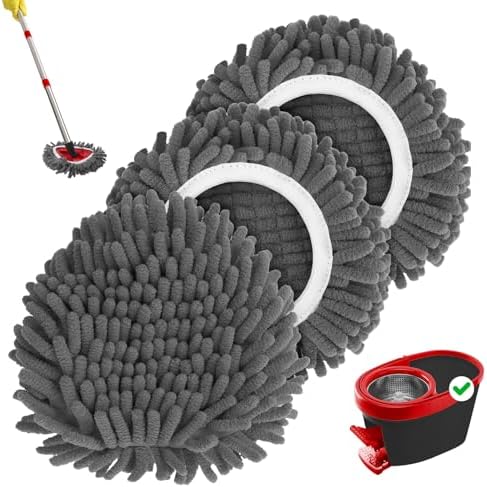 Baderke 3 Pack Chenille Duster Replacement Mop Heads Refills by Baderke