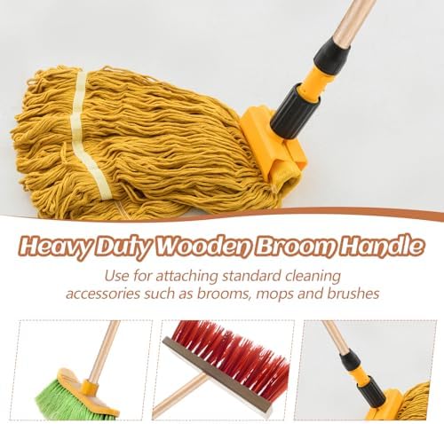 Barydat 8 Pack 72 Inch Lacquered Wood Broom Handle Bulk - Image 4