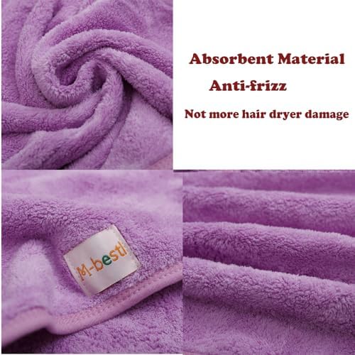 M-bestl 2 Pack Microfiber Hair Towel Wrap, Hair Drying Towel - Image 3