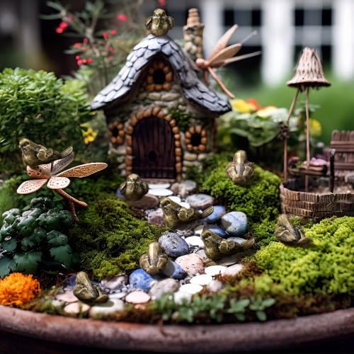 50 Pcs Mini Sparrow Figurines Miniature Brass Color Bird Statue - Image 4