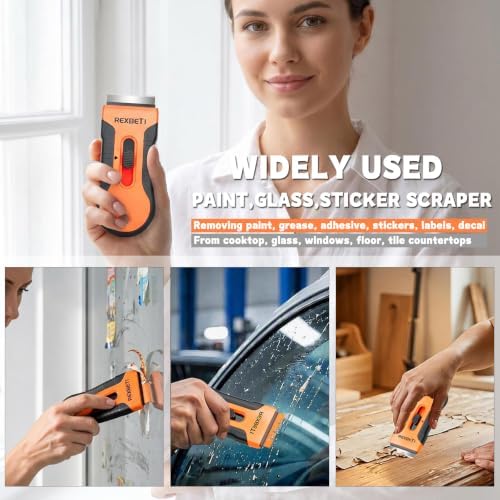 REXBETI Razor Blade Scraper Tool, Glass Stovetop Scraper - Image 3